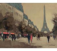 Jon Barker Time Out in Paris Canvas Print, Multi-Colour, 40 x 50 cm