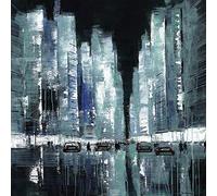 Jon Barker WDC98349 Printed Canvas 85 x 85 cm New York Never Sleep, Multi-Colour, 85 x 85 x 3.8 cm
