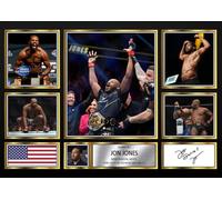 Jon Jones Signed Autograph Photograph Display - Perfect for MMA Fans, A4 Poster + Black Frame - Limited Edition Autograph Fan Gift - Collectible Memorabilia Merchandise
