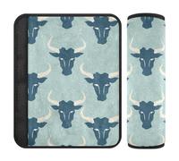 Jon Klassen Style Bull Baby Blue car Shoulder Strap pad,Stop seat Belt Cutting into Neck,seat Belts Covers for SUV Airplane Bag Protector para cinturón de carro 2 Pack