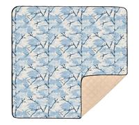 Jon Klassen Style Camouflage Design Sky Blue Soft Padded Baby Activity Play Mat for Floor Washable Infant Play Activity Mat for Babies Infants Toddlers, 50'' x 50''