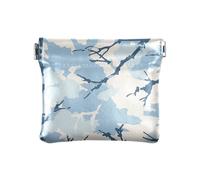 Jon Klassen Style Camouflage Design Sky Blue Women's Leather Coin Purse Unique Jewelry for Women Girls
