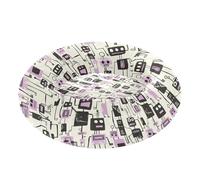 Jon Klassen Style Robots Design Purple Removable & Washable Pet Dog Beds fluffier Cat Cave Bed for Small Size Pets Supplies car seat para Perros