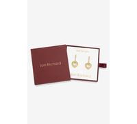 Jon Richard Women's 14Ct Real Gold Plated Heart Birthstone Huggie Earrings - April Jon Richard Gold One Size