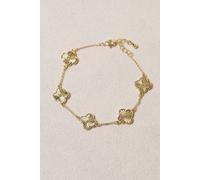 Jon Richard Diamond Cut Clover Bracelet