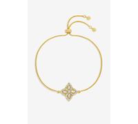 Jon Richard 18K Gold Plated And Crystal Clover Bracelet Gold One Size