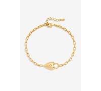 Jon Richard 18K Gold Plated And Cubic Zirconia Heart Bracelet Gold One Size