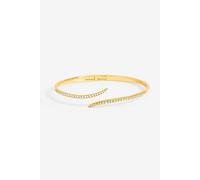 Jon Richard 18K Gold Plated And Pave Curved Open Bangle Gold One Size