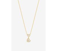 Jon Richard 18K Gold Plated Micro Pave And Heart Necklace Gold One Size