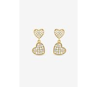 Jon Richard 18K Gold Plated Micro Pave Heart Earrings Gold One Size