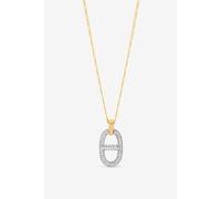 Jon Richard Yellow Two Tone Pave Link Pendant Necklace