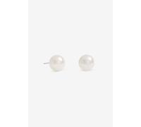 Jon Richard Cream Large Pearl Earrings In Silver Silver