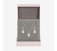 Jon Richard Crystal Bow Pearl Drop Pendant and Earring Set