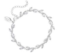 Jon Richard Cubic Zirconia Pave Wave Leaf Bracelet