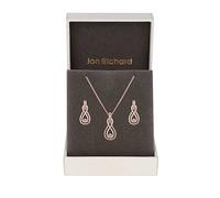 Jon Richard Cubic Zirconia Rose Gold Plated Set Silver
