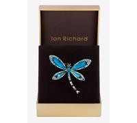 Jon Richard Dragon Fly Brooch - Gift Boxed One Size Blue