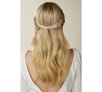 Jon Richard Eva Diamante Leaf Double Comb - Gift Pouch In Silver Silver One Size