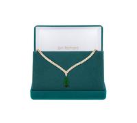 Jon Richard Gold Plated Cubic Zirconia Emerald Green Pear Drop Collar Necklace - Gift Boxed