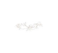 Gloria Silver Plated Cross Over Brushed Leaf And Pearl Hair Vine - Gift Pouch Jon Richard Silver One Size