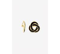 Jon Richard Gold Plated And And Jet Enamel Statement Knot Clip Earrings In Black Black