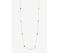 Jon Richard Gold Plated Coral Long Station Clover Necklace One Size Silver