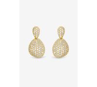 Jon Richard Gold Plated And Crystal Double Drop Dome Earrings Gold One Size