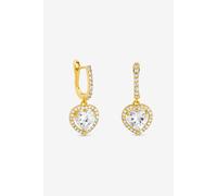 Jon Richard Gold Plated And Crystal Halo Heart Hoop Earrings Gold One Size