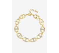Jon Richard Gold Plated and Crystal Link Bracelet One Size Silver