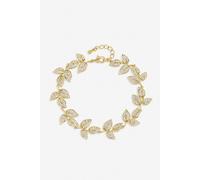 Jon Richard Gold Plated And Cubic Zirconia Leaf Bracelet Gold