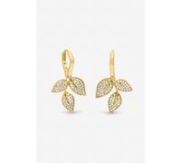 Jon Richard Gold Plated And Cubic Zirconia Leaf Earrings Gold One Size