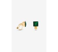 Jon Richard Gold Plated And Emerald Clip Earrings Gold One Size
