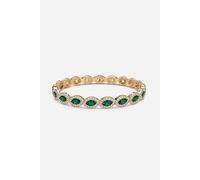 Jon Richard Women's Gold Plated & Emerald Navette Stretch Bracelet