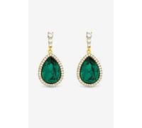 Jon Richard Gold Plated And Emerald Pear Drop Earrings Gold One Size