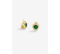 Jon Richard Gold Plated And Emerald Twist Halo Clip Earrings Gold One Size