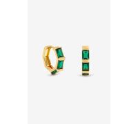 Jon Richard Gold Plated And Emerlald Stone Hoop Earrings Gold One Size