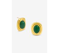 Jon Richard Gold Plated And Green Statement Earrings Gold One Size