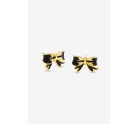 Jon Richard Gold Plated And Jet Bow Earrings Gold One Size