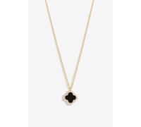 Jon Richard Women's Gold Plated & Jet Clover Pendant Necklace Jon Richard Gold One Size