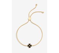 Jon Richard Women's Gold Plated & Jet Enamel Heart Clover Toggle Bracelet Jon Richard Gold One Size
