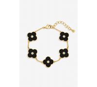Jon Richard Gold Plated And Jet Polished Clover Bracelet Gold