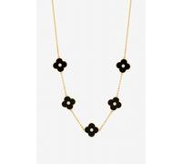 Jon Richard Gold Plated And Jet Polished Clover Necklace Gold One Size
