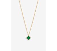 Jon Richard Women's Gold Plated & Malachite Clover Pendant Necklace Jon Richard Gold One Size