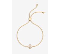 Jon Richard Gold Plated And Mother Of Pearl Enamel Heart Clover Toggle Bracelet Gold One Size