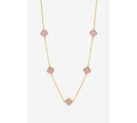 Jon Richard Gold Plated Pink Station Clover Necklace