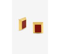 Jon Richard Gold Plated And Red Enamel Earrings Gold