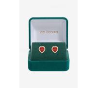 Jon Richard Gold Plated And Red Heart Earrings Gold One Size