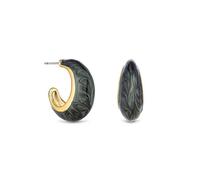 Jon Richard Gold Plated Black Statement Hoop Earrings Gold