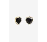 Jon Richard Gold Plated Crystal And Jet Heart Studs Gold One Size