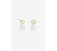 Jon Richard Gold Plated Crystal And Pearl Drop Earrings Gold