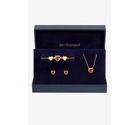Jon Richard Women's Gold Plated Crystal & Red Heart Trio Set - Gift Box Jon Richard Gold One Size